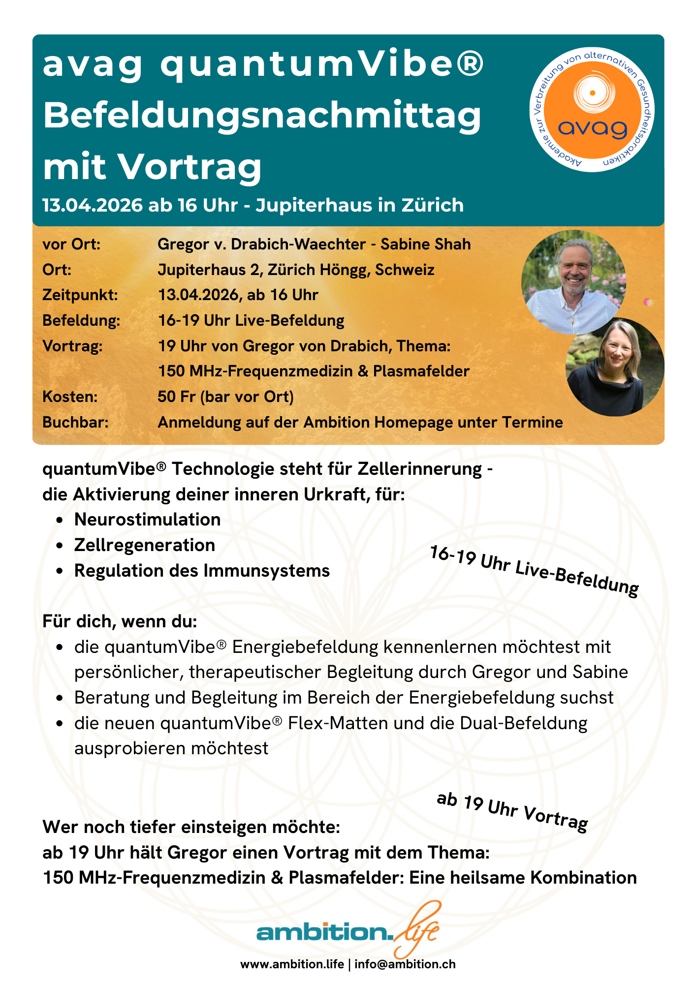 Befeldungsnachmittag in Zürich inkl. AVAG-Vortrag