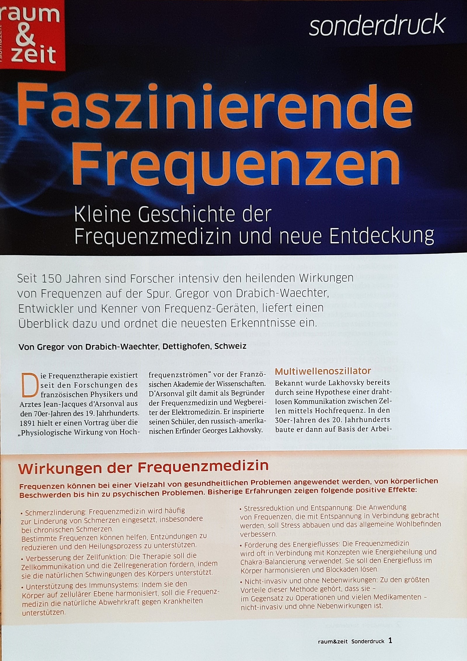 Raum & Zeit Sonderdruck „Frequenzen"